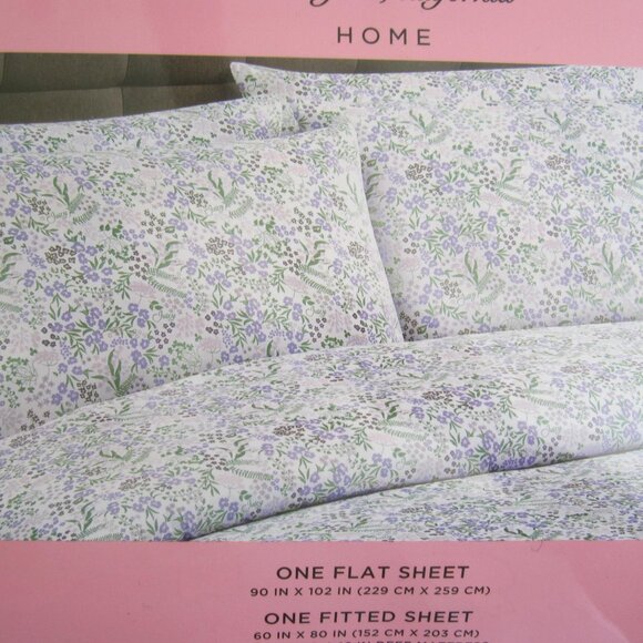 Juicy Couture Queen Sheet Set Purple Lavender Flower - Picture 5 of 5